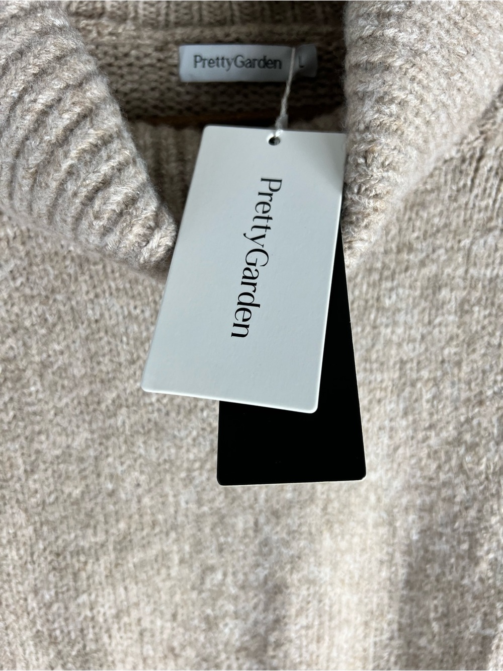 PRETTYGARDEN Cozy Oversized Mock Neck Sweater in Taupe Size Large NWT Super Soft - Picture 7 of 11